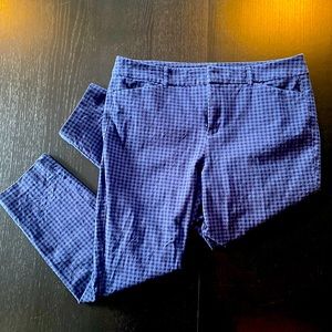 Old navy high rise pixie pants blue and black houndstooth pattern